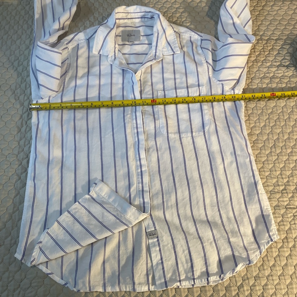 Rails White Shirt with Blue Stripes - Picture 4 of 8